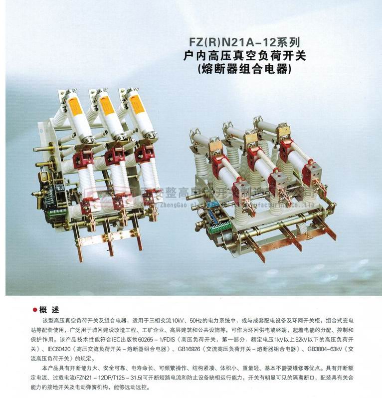 FZRN21A-12系列戶內(nèi)高壓真空負(fù)荷開關(guān)